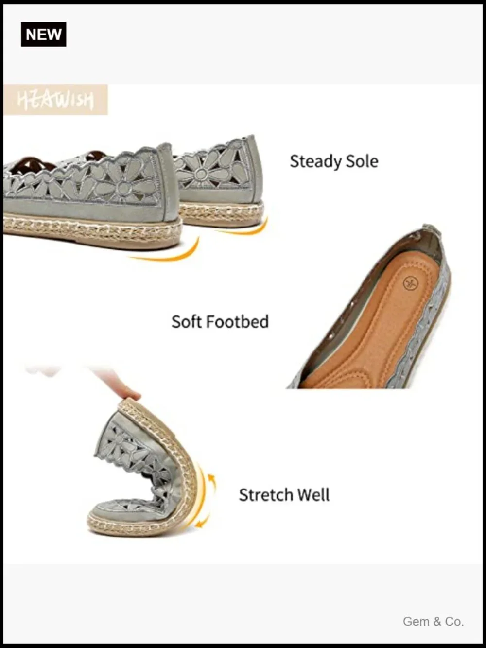 Ballet Flat Daisy Round Toe Dress Shoes Casual Slip On Rope Loafer